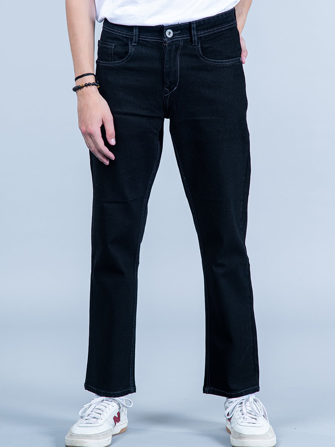 

Tistabene Men Comfort Straight Fit Clean Look Cotton Jeans, Black