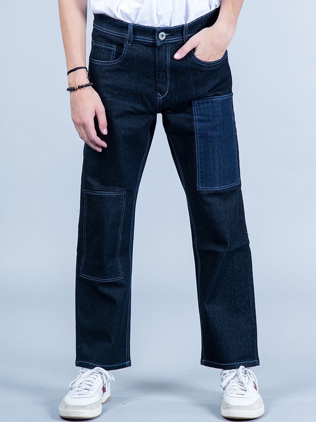 

Tistabene Men Comfort Straight Fit Clean Look Cotton Jeans, Blue