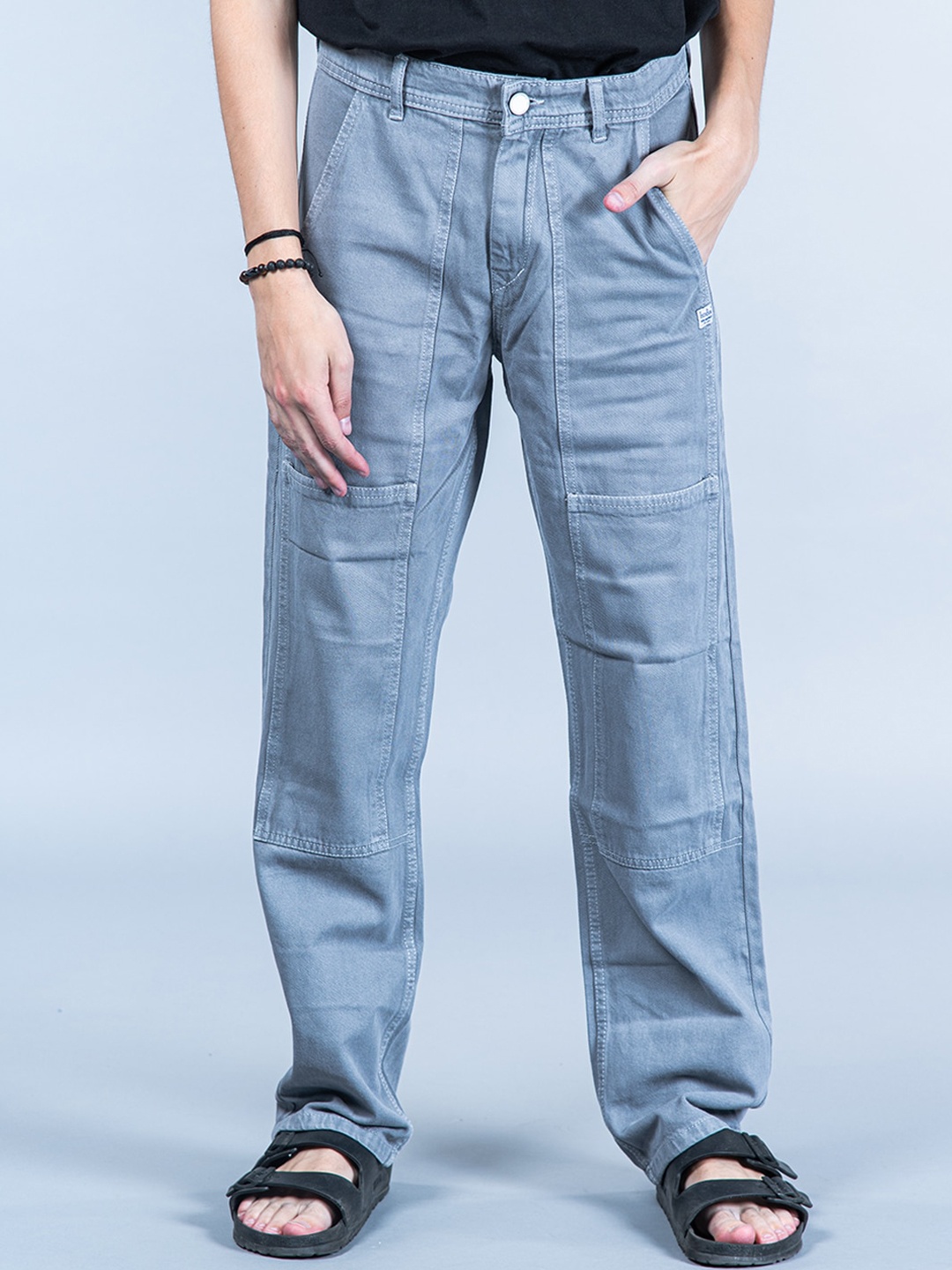 

Tistabene Men Comfort Straight Fit Clean Look Heavy Fade Stretchable Jeans, Grey