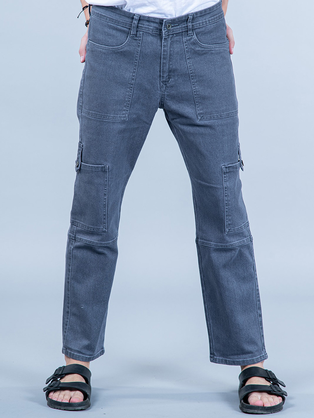 

Tistabene Men Comfort Relaxed Fit Clean Look Cotton Jeans, Grey