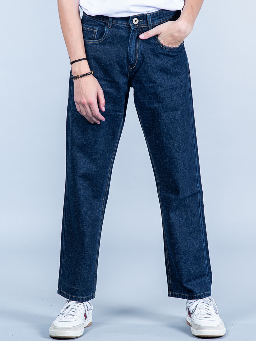 

Tistabene Men Comfort Straight Fit Clean Look Cotton Jeans, Blue