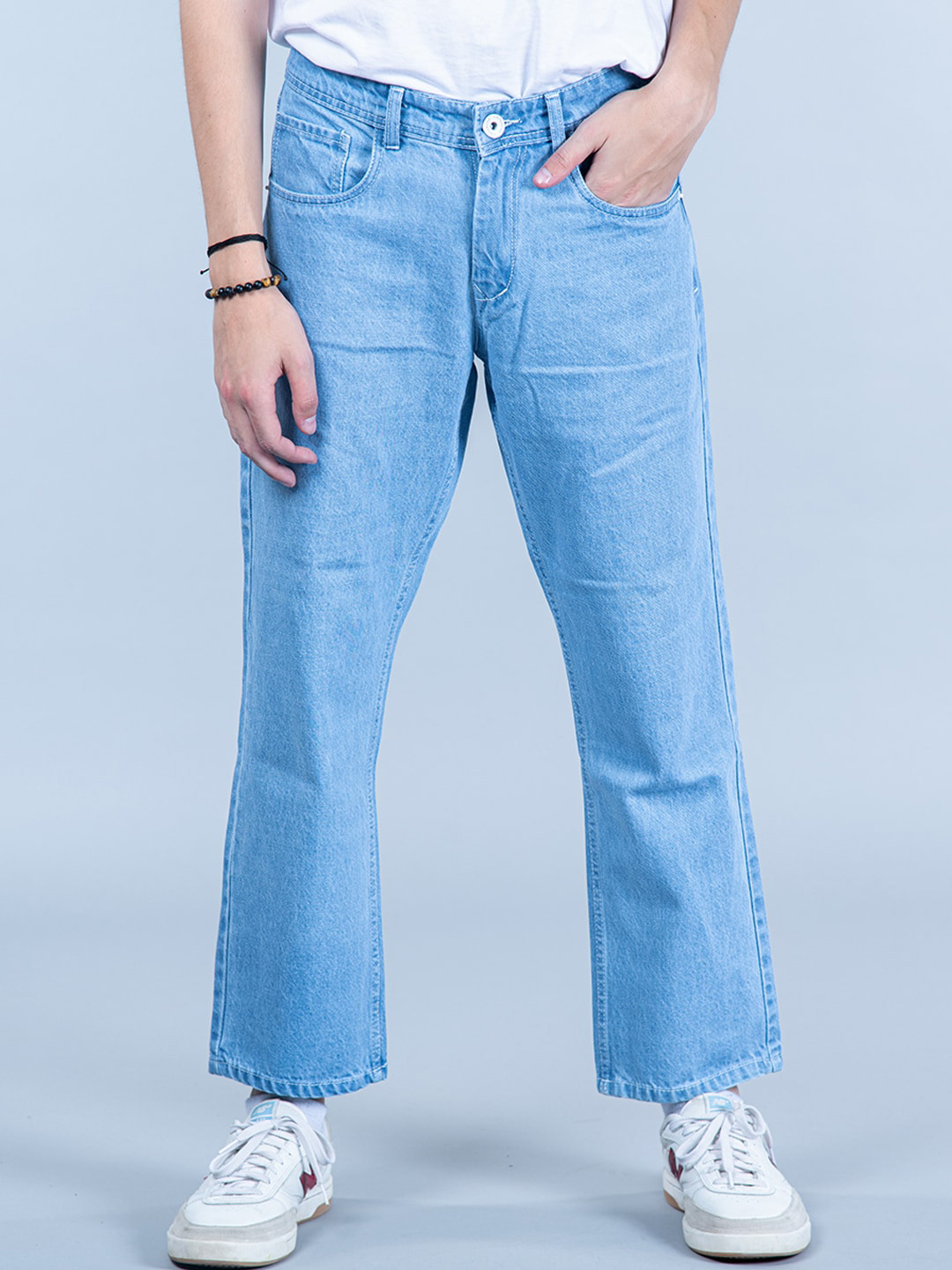 

Tistabene Men Comfort Straight Fit Clean Look Cotton Jeans, Blue