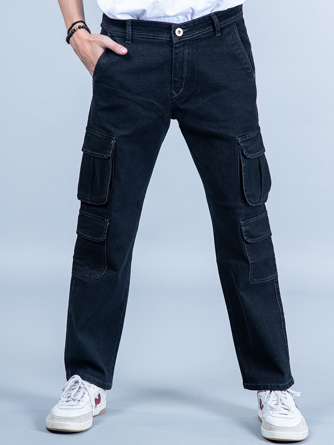 

Tistabene Men Comfort Clean Look Cotton Jeans, Black