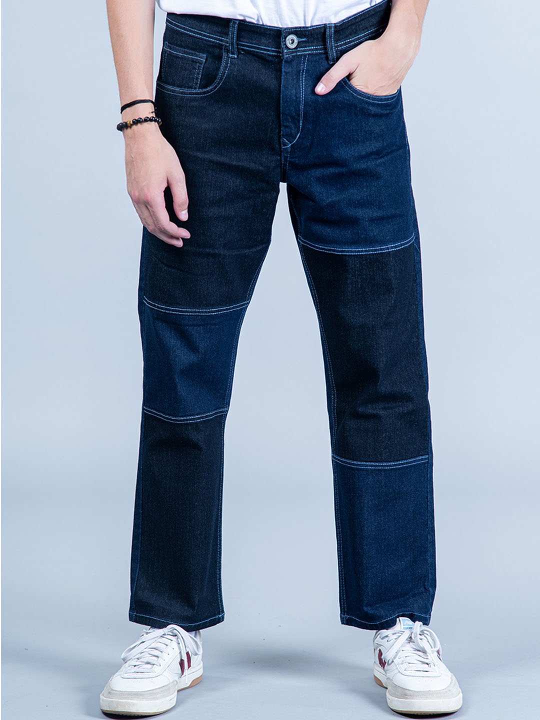 

Tistabene Men Comfort Straight Fit Clean Look Cotton Jeans, Blue