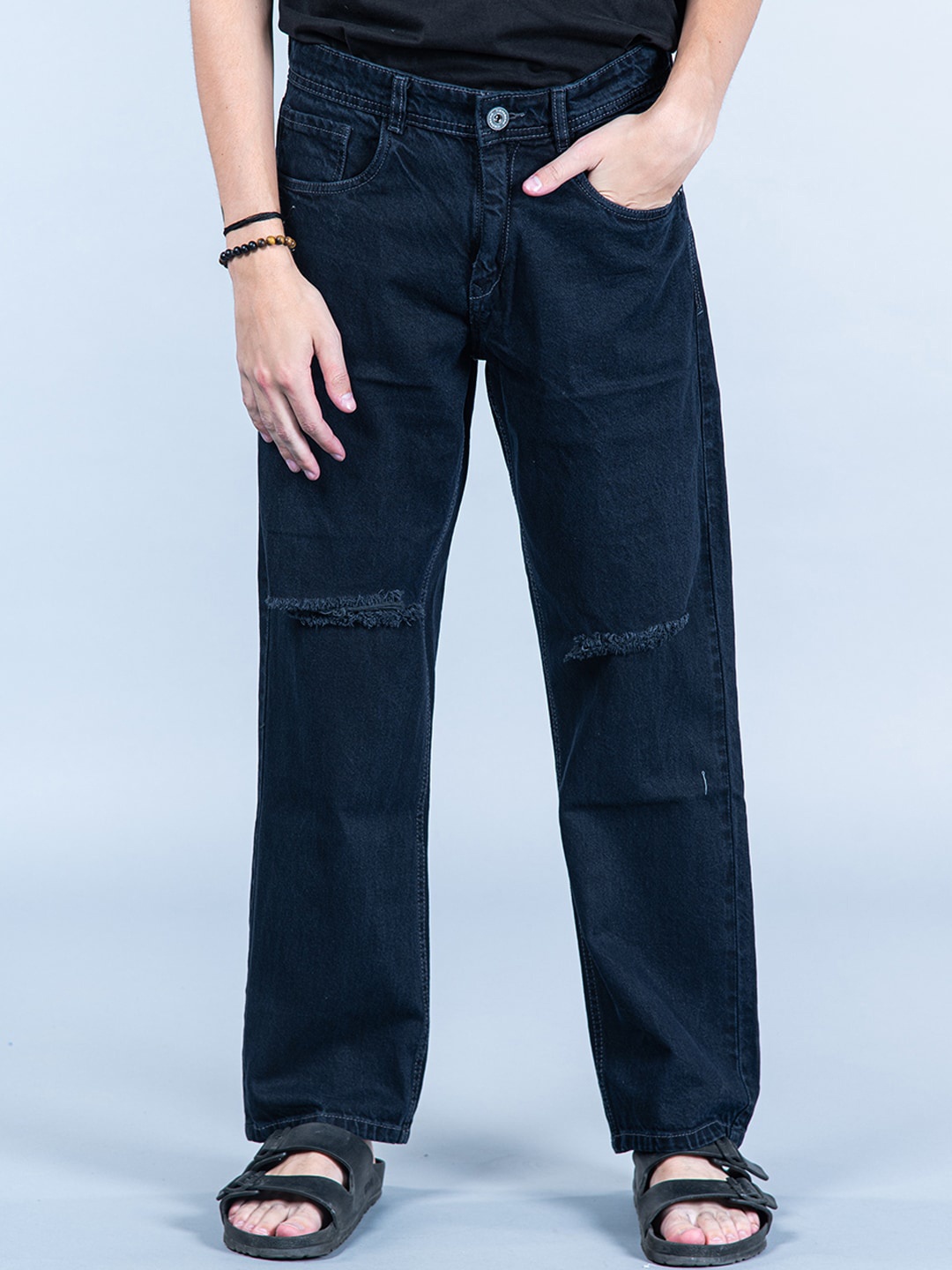

Tistabene Men Comfort Mid-Rise Cotton Stretchable Jeans, Navy blue