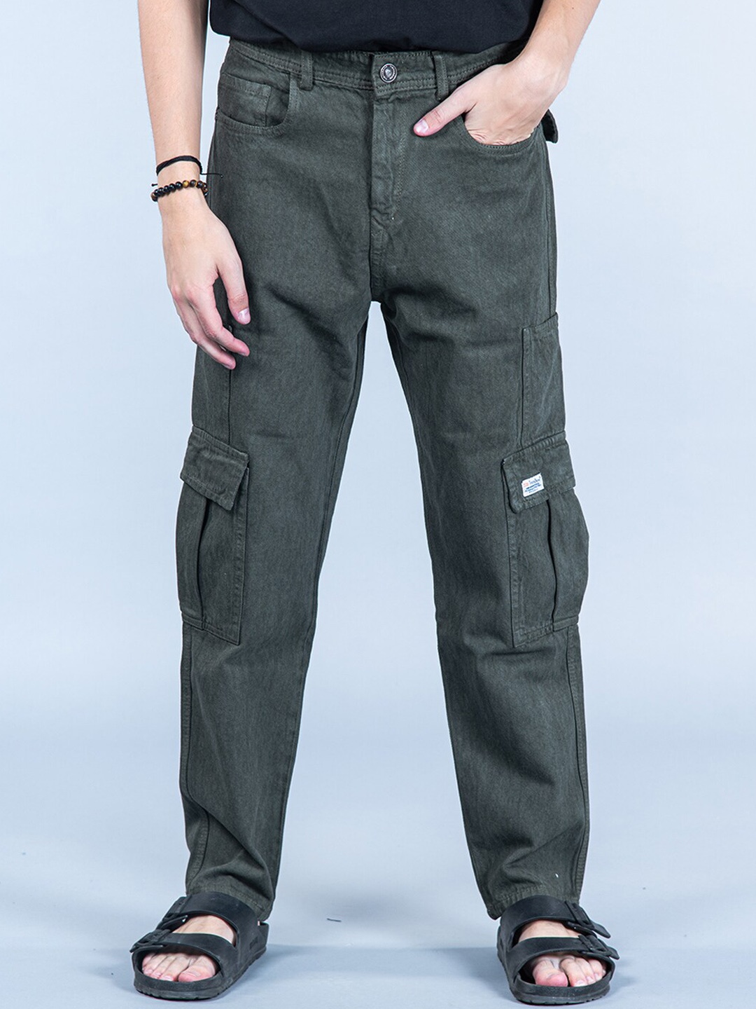 

Tistabene Men Comfort Relaxed Fit Clean Look Stretchable Jeans, Green