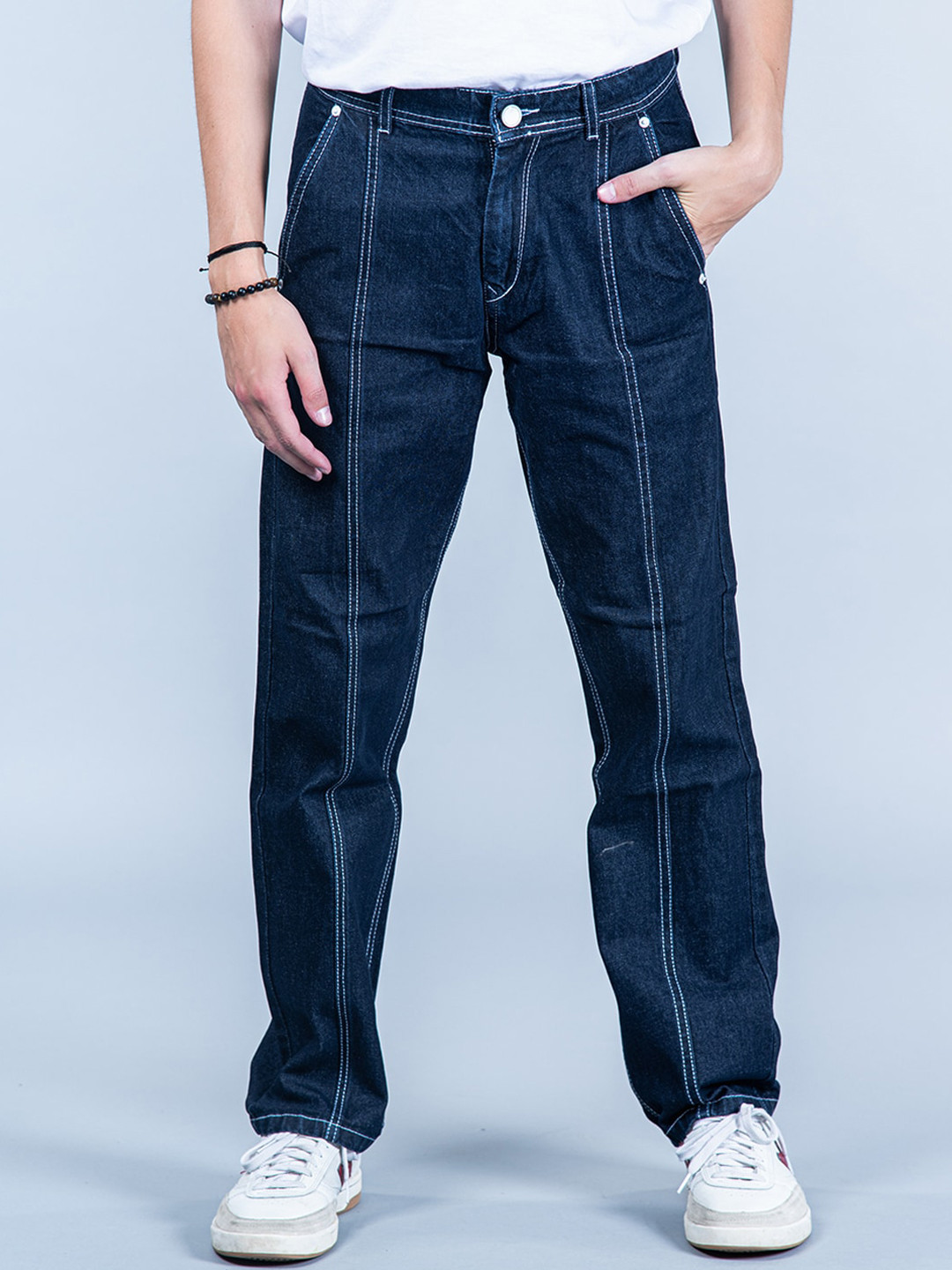 

Tistabene Men Comfort Straight Fit Stretchable Clean Look Jeans, Blue