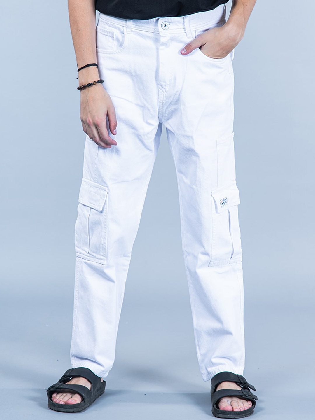 

Tistabene Men Comfort Relaxed Fit Stretchable Jeans, White
