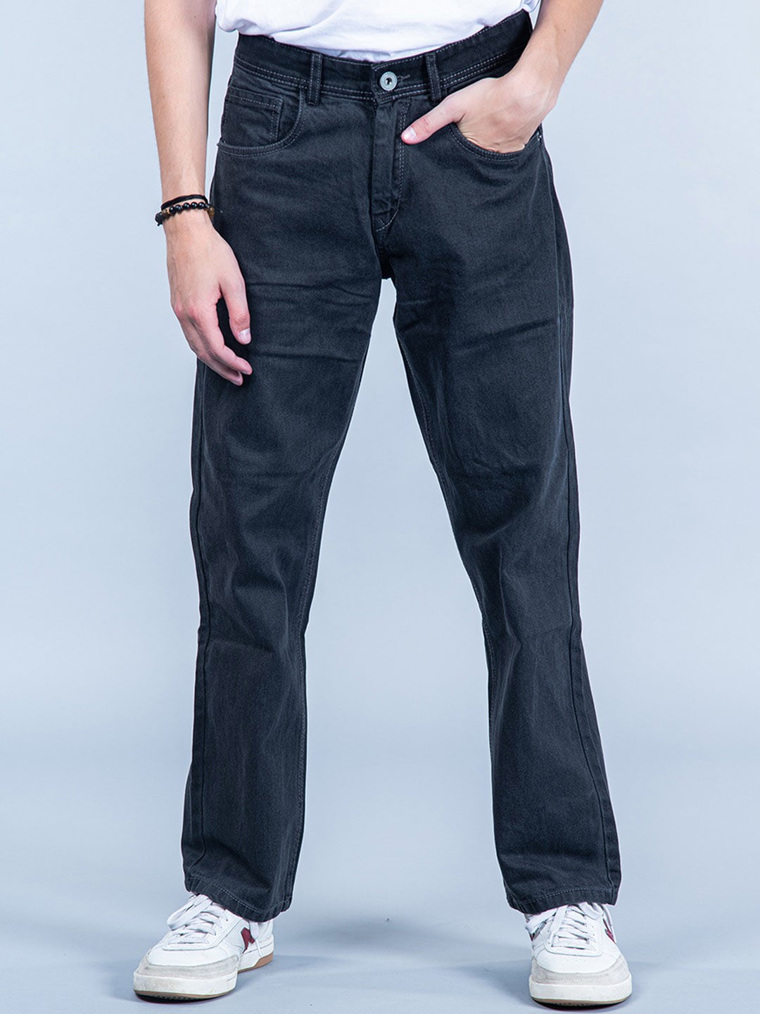 

Tistabene Men Comfort Straight Fit Clean Look Cotton Jeans, Grey