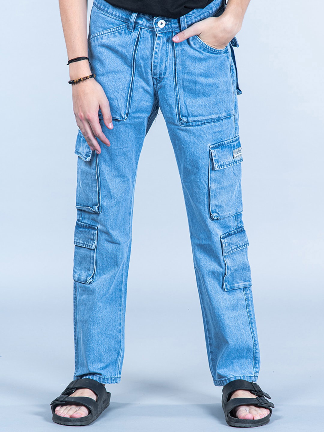 

Tistabene Men Comfort Clean Look Mid Rise Straight Fit Cotton Jeans, Blue