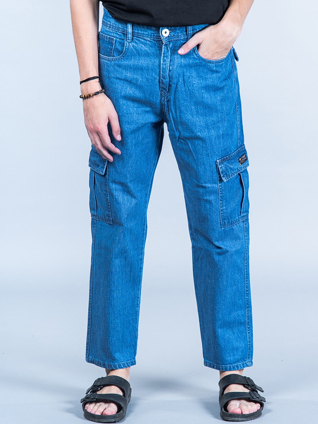 

Tistabene Men Comfort Relaxed Fit Mid-Rise Cotton Stretchable Jeans, Blue