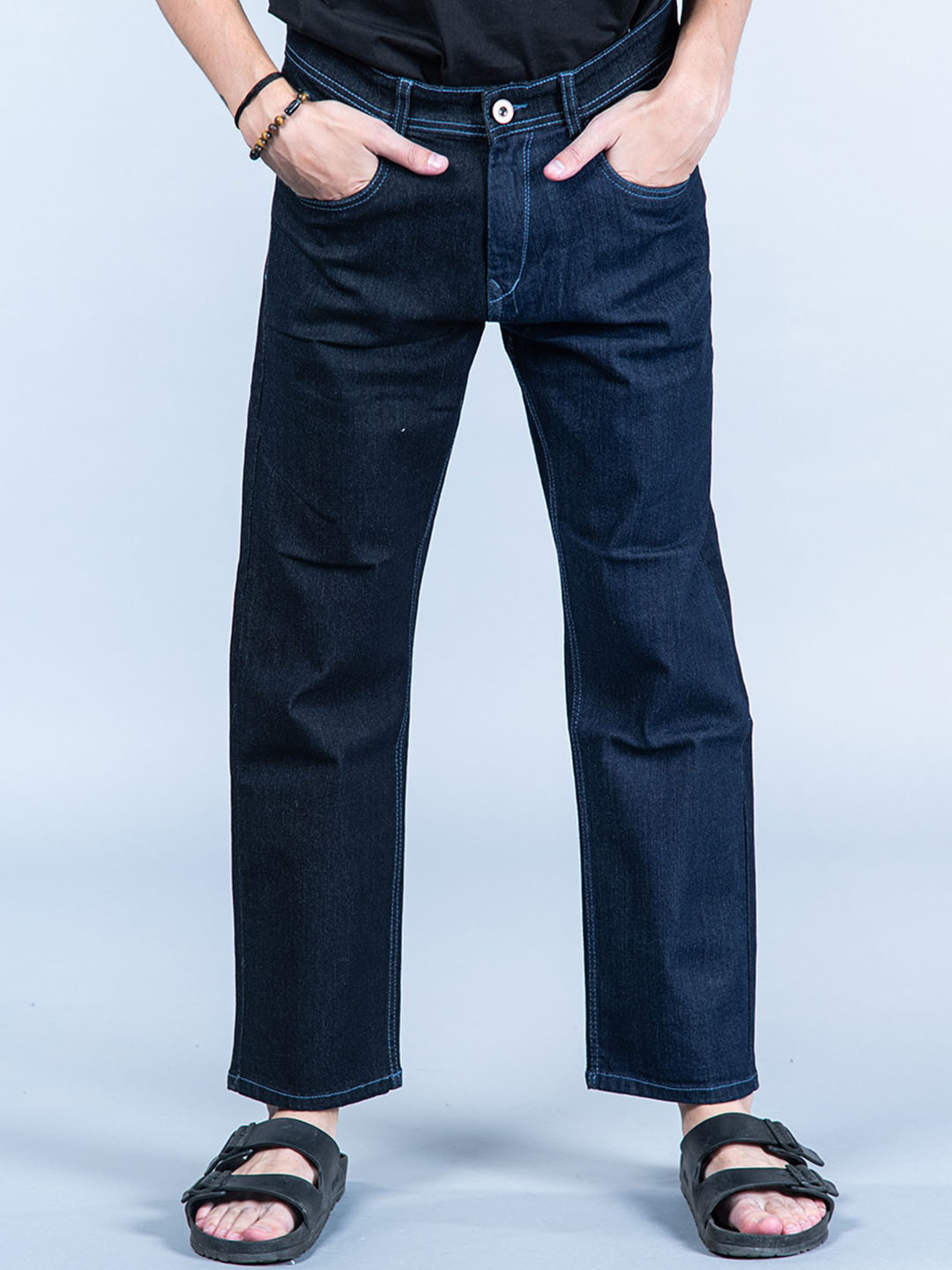 

Tistabene Men Comfort Straight Fit Clean Look Cotton Jeans, Blue