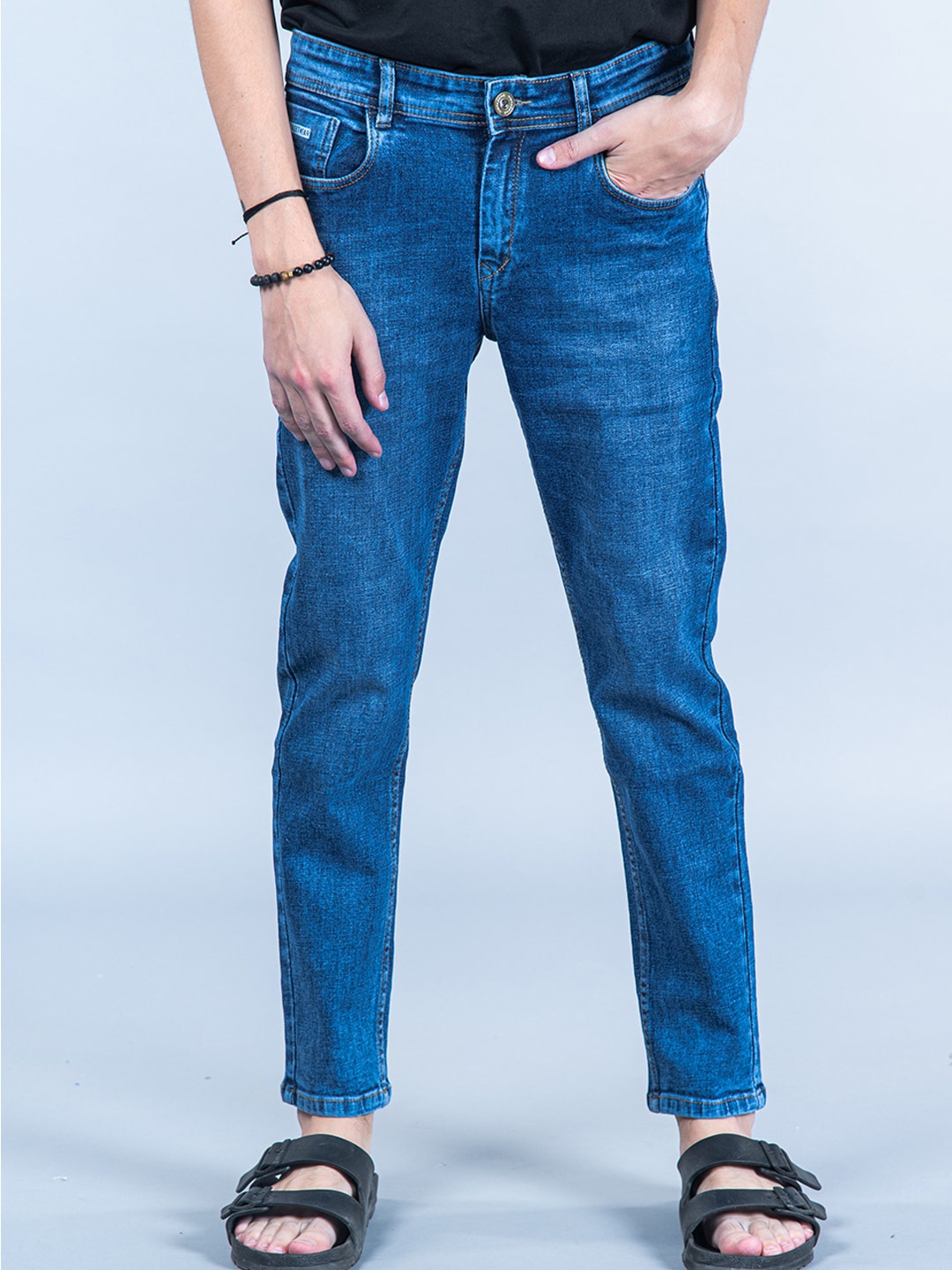 

Tistabene Men Comfort Clean Look Light Fade Cotton Jeans, Blue