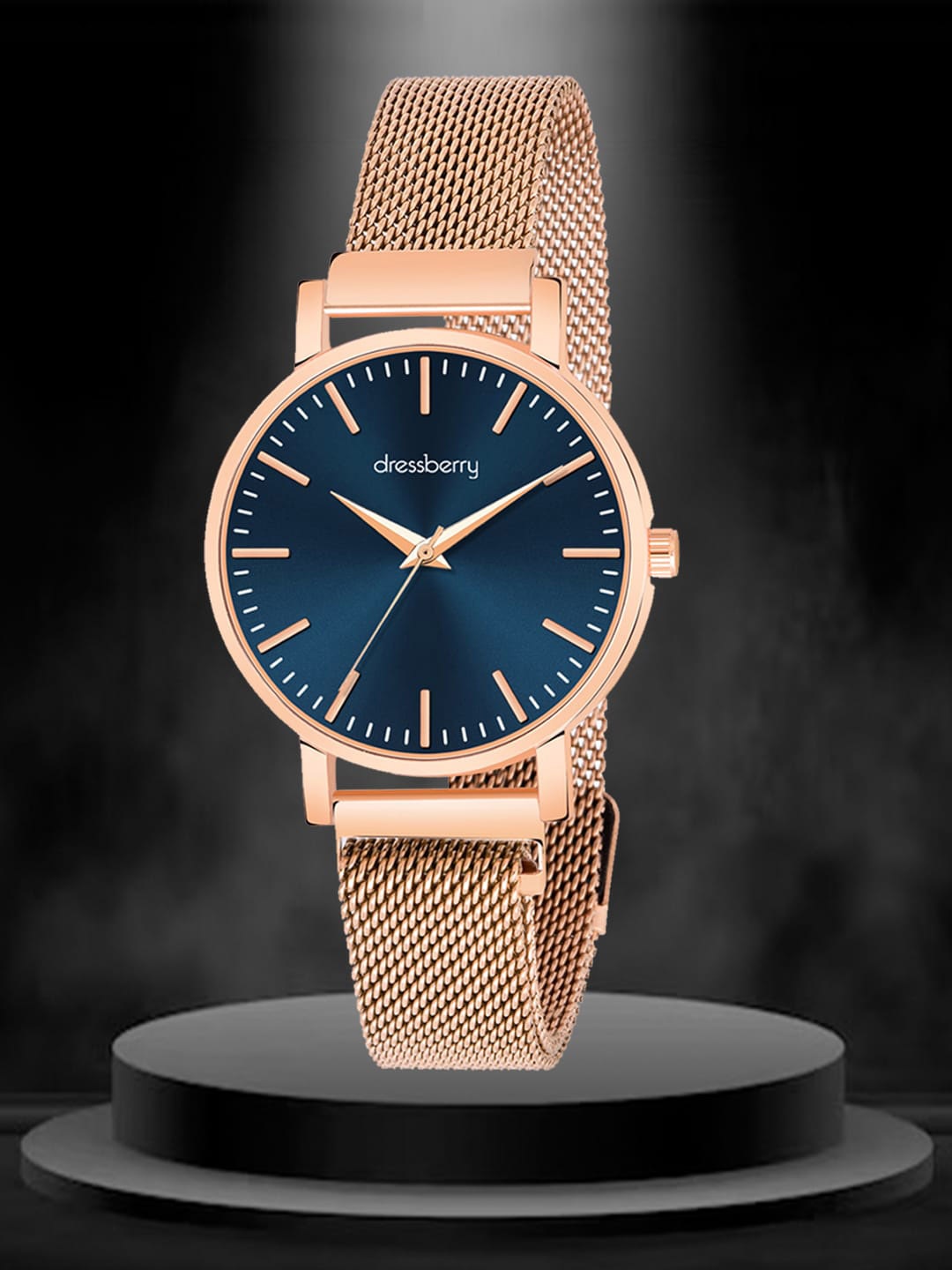 

DressBerry Women Round Dial Stainless Steel Analogue Watch HOBDB-164-RG, Blue