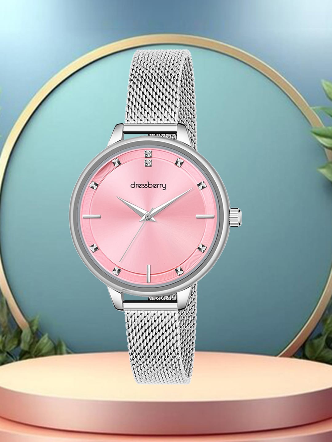 

DressBerry Women Embellished Dial & Stainless Steel Straps Analogue Watch HOBDB-157-SL, Silver
