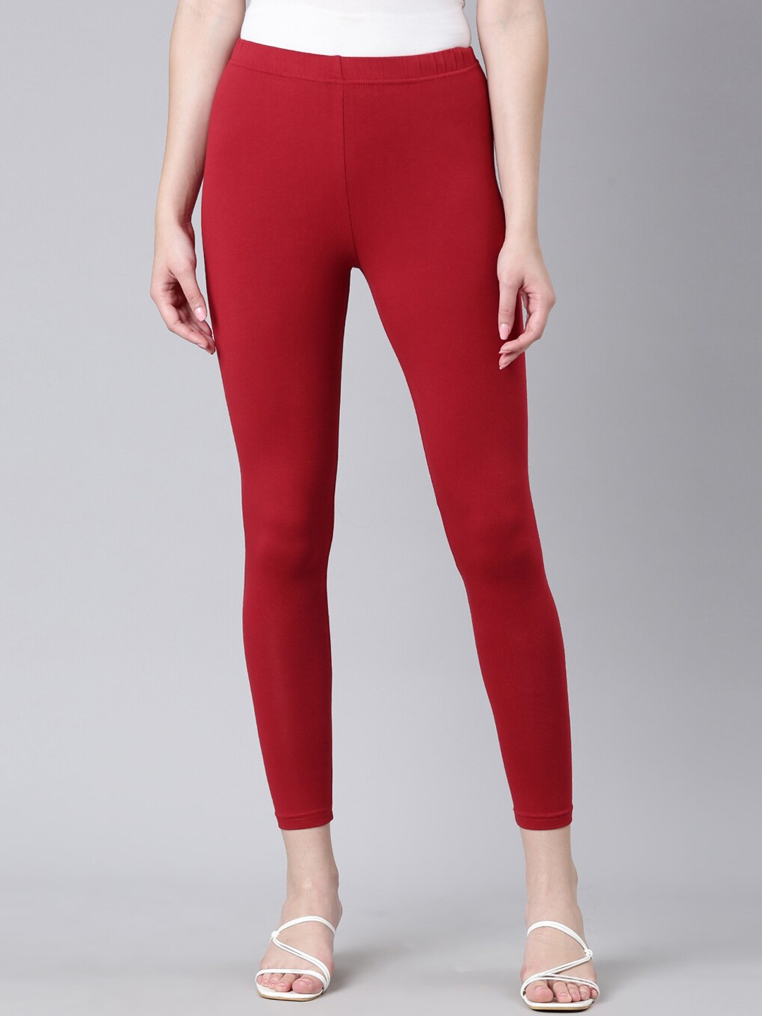 

DIXCY SCOTT Slimz Ankle-Length Leggings, Red