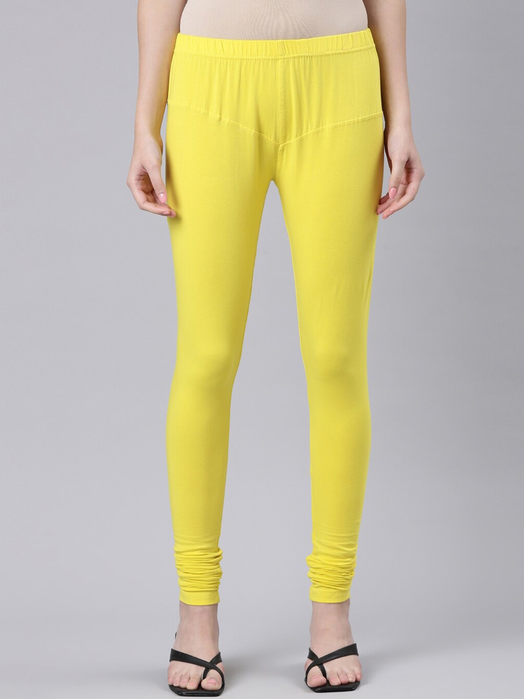

DIXCY SCOTT Slimz Mid Rise Churidar Length Leggings, Yellow