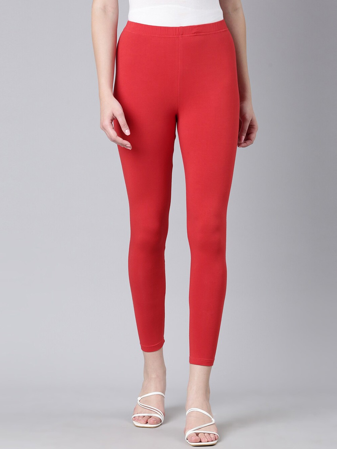 

DIXCY SCOTT Slimz Ankle-Length Leggings, Red