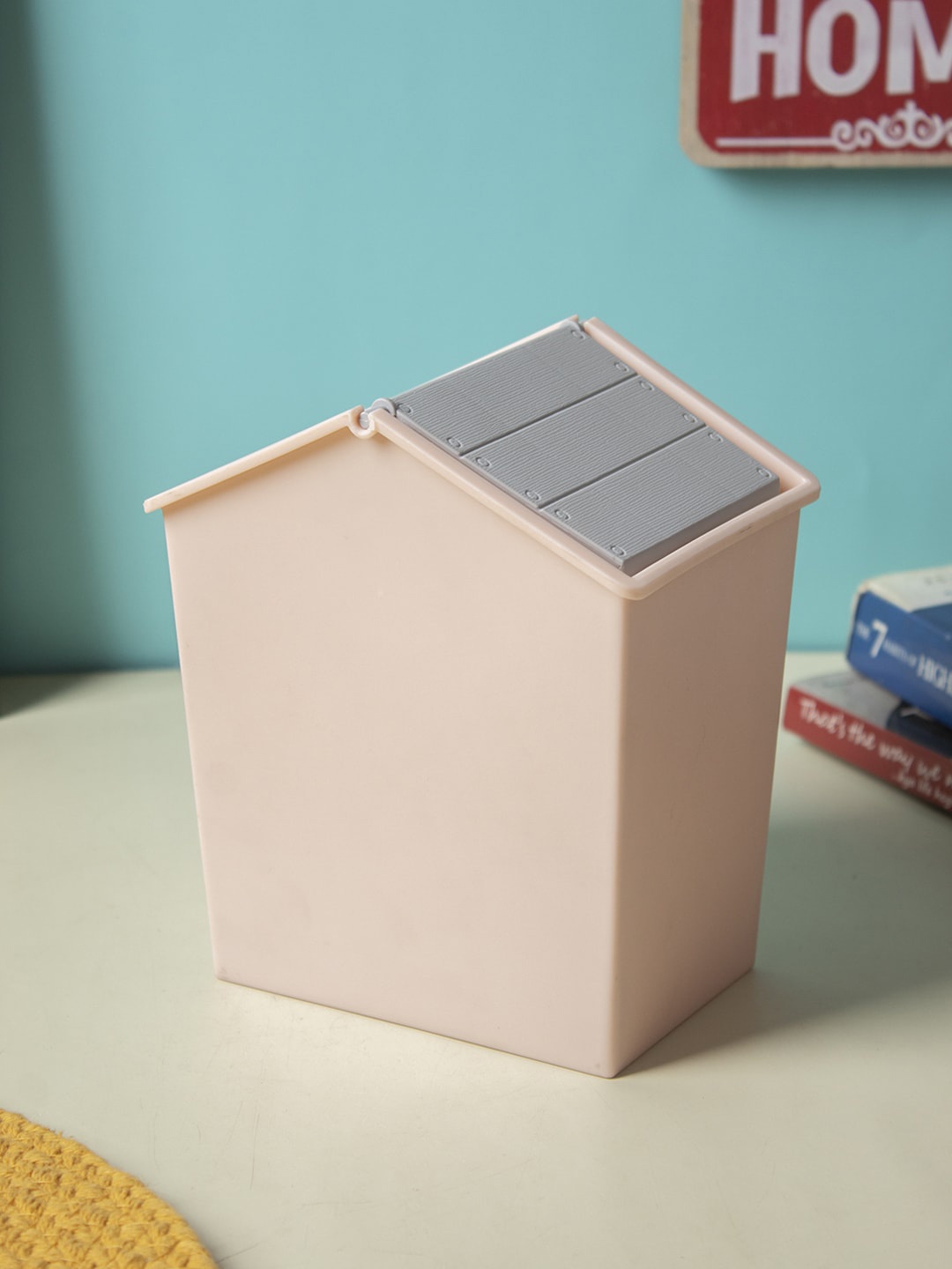 

MARKET99 Pink & Grey Plastic Swing Dustbin