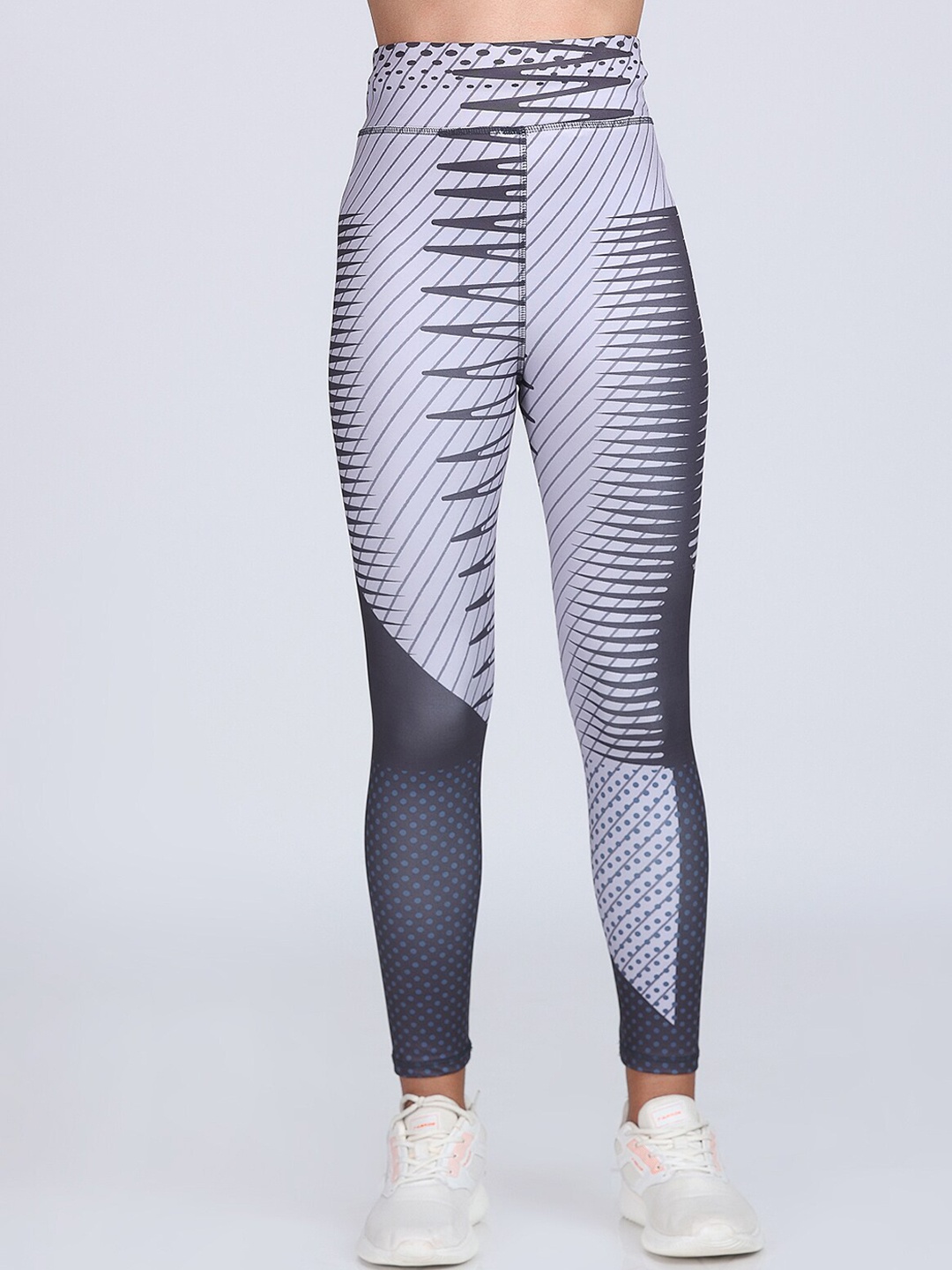 

Apraa & Parma Women Geometric Printed Ankle Length Training Tights, Grey