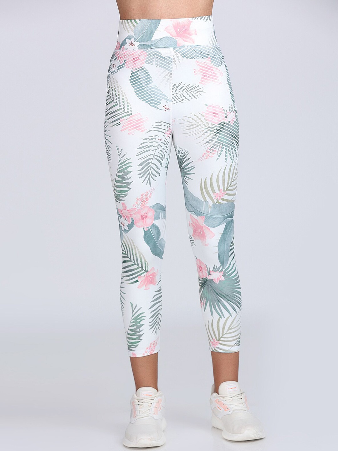 

Apraa & Parma Women Floral Printed Ankle-Length Tights, White