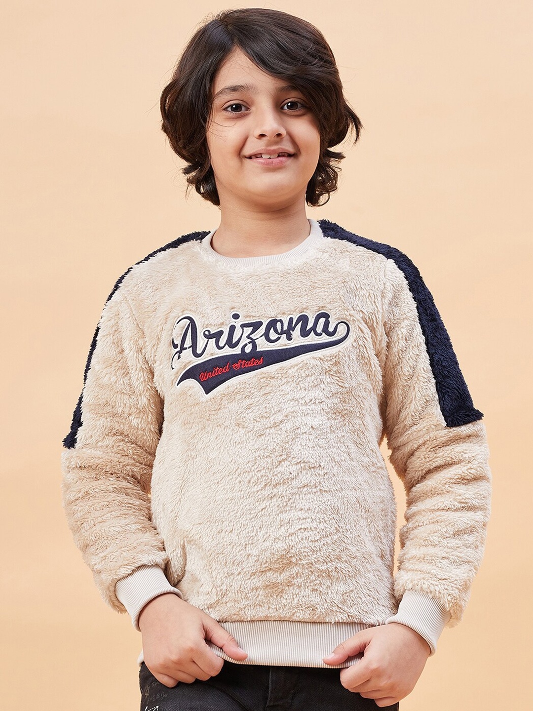 

Ben & Joe Boys Typography Printed Fleece Pullover, White