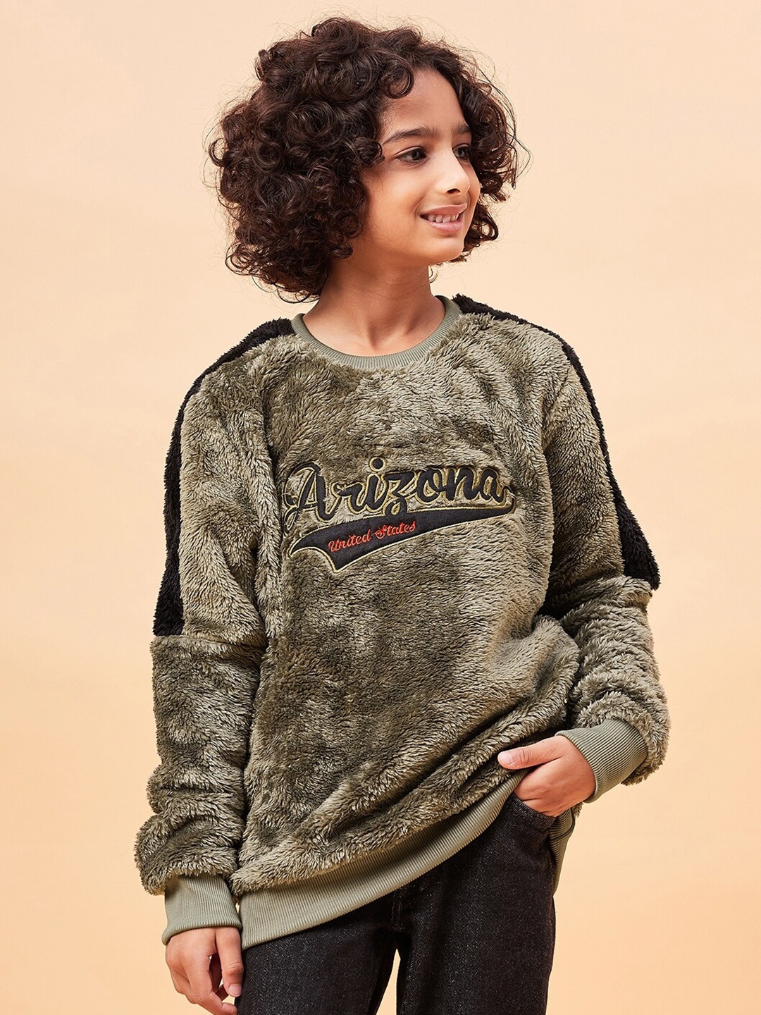 

Ben & Joe Boys Typography Printed Antimicrobial Sweatshirt, Green