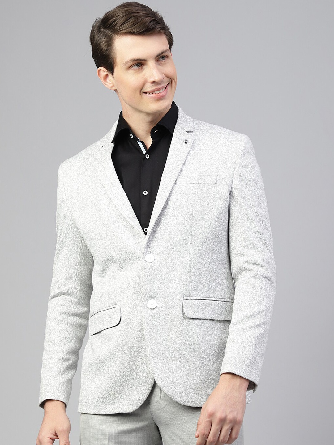 

Richlook Single-Breasted Casual Blazer, Grey