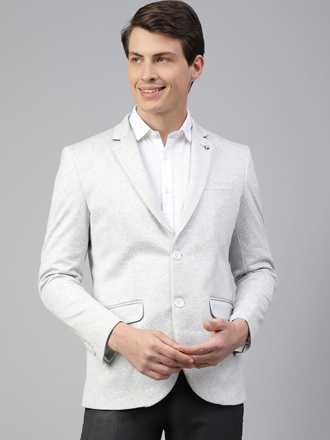 

Richlook Single-Breasted Casual Blazer, Grey