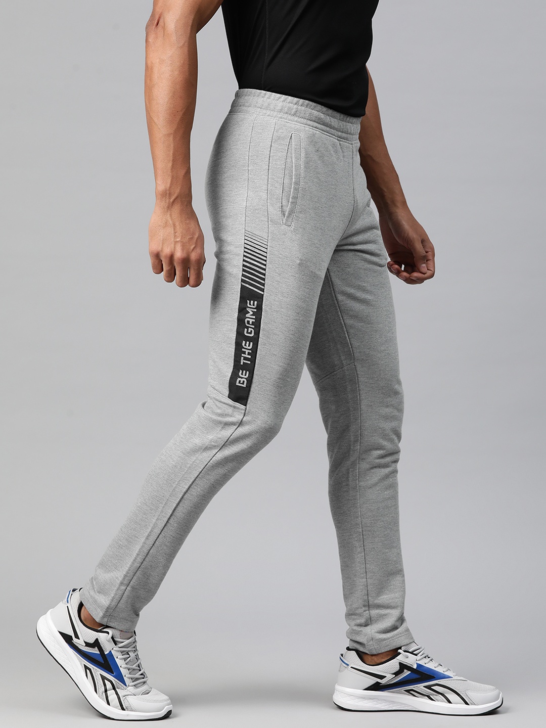 

Alcis Men Printed Trekker Track Pants, Grey melange