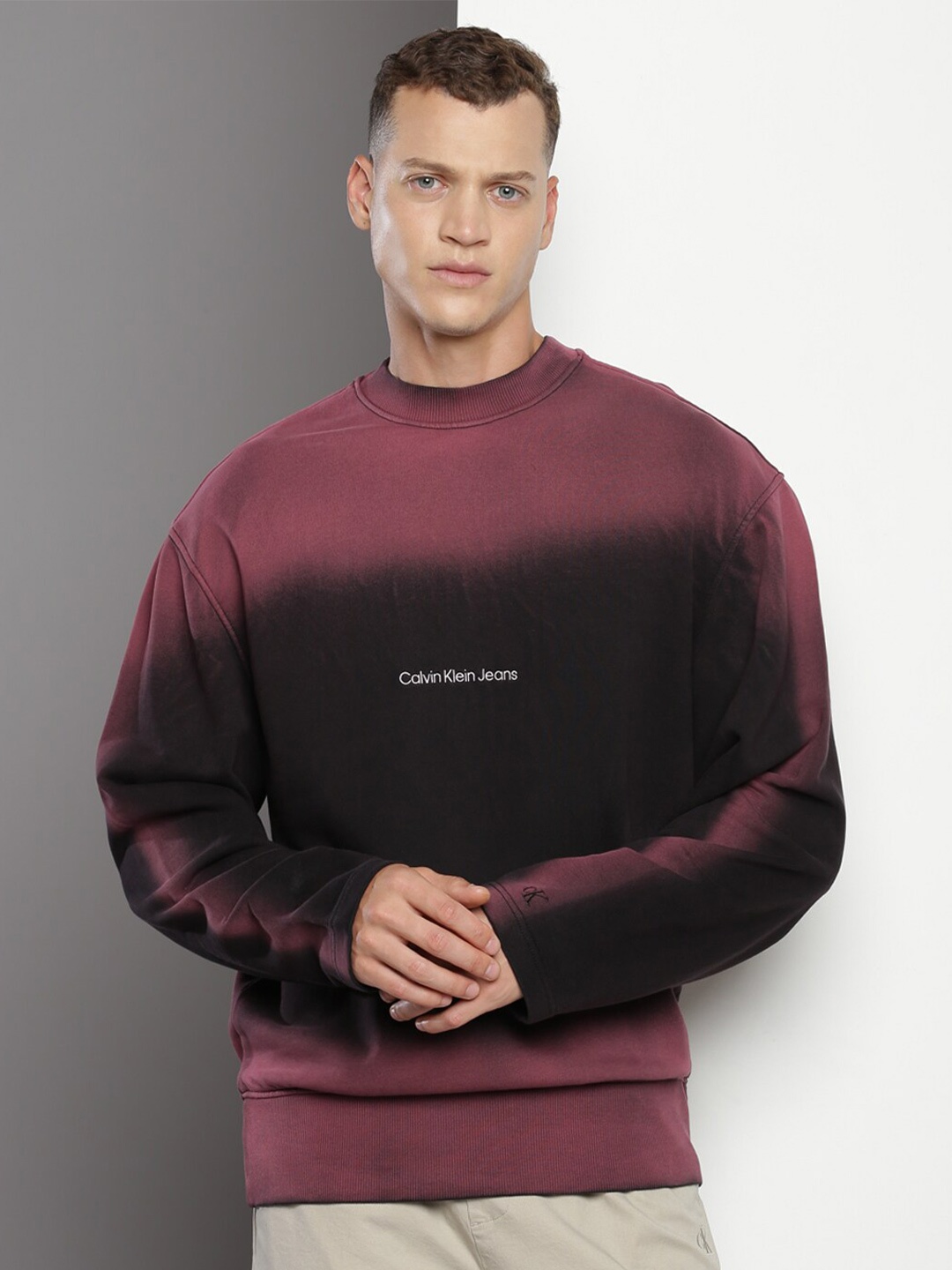 

Calvin Klein Jeans Tie & Dyed Cotton Pullover Sweatshirt, Black