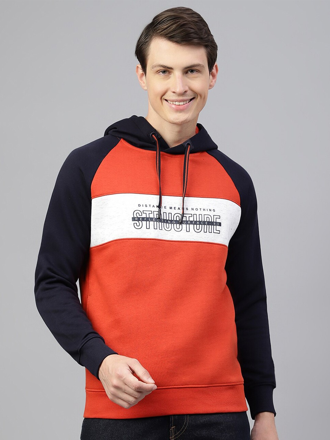 

Richlook Typography Printed Hooded Sweatshirt, Rust