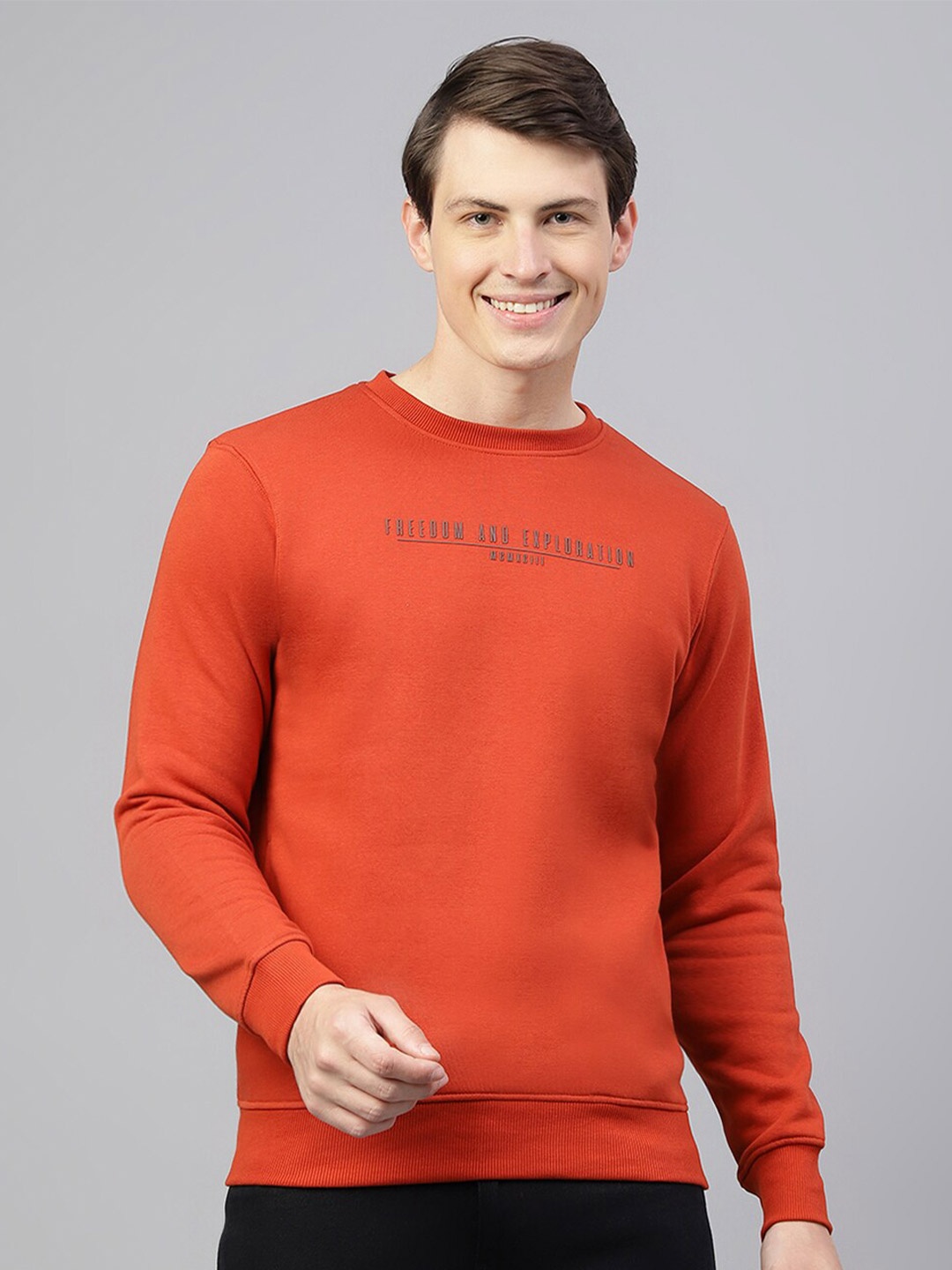 

Richlook Typography Printed Sweatshirt, Rust