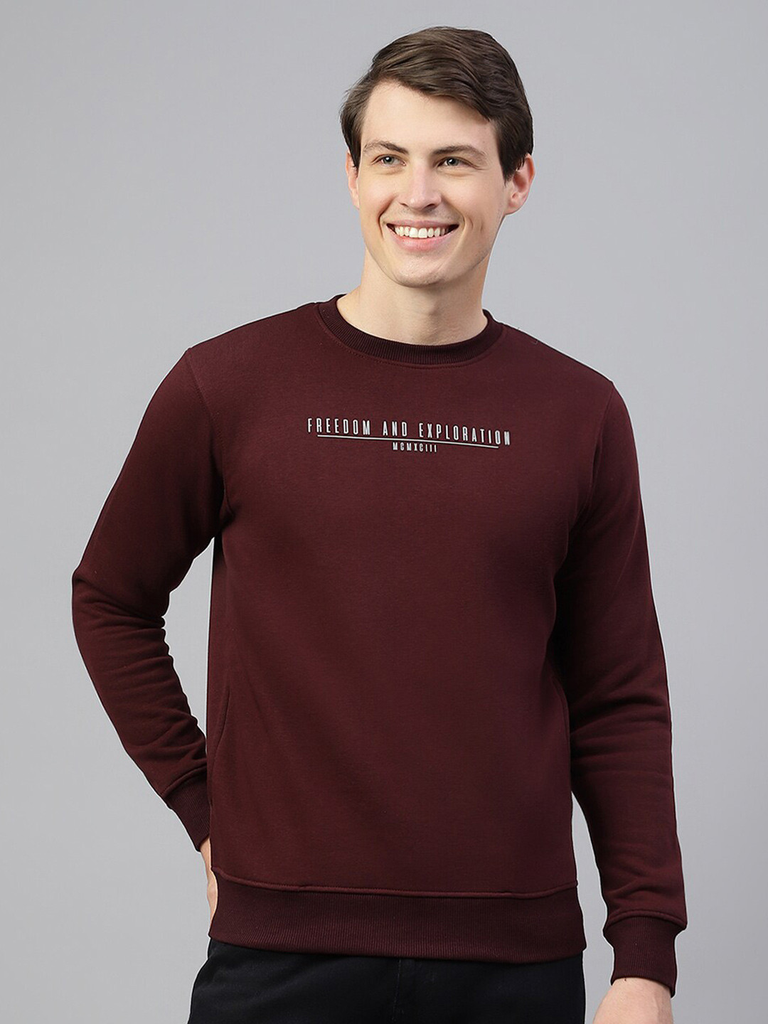 

Richlook Typography Printed Sweatshirt, Maroon
