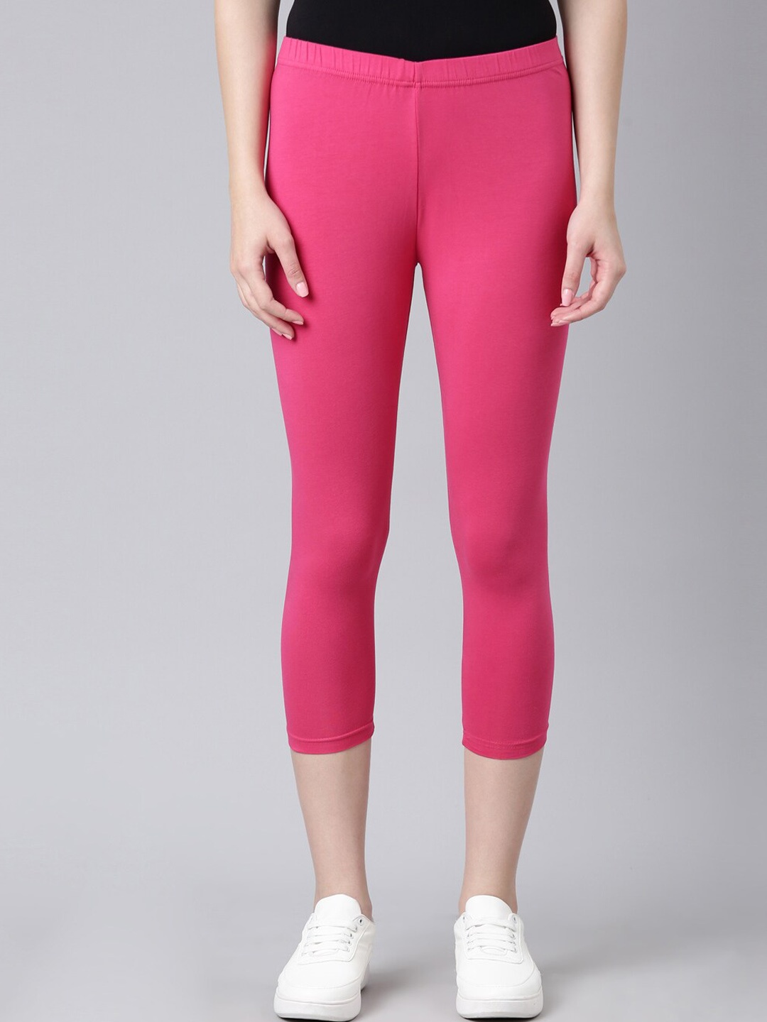 

DIXCY SCOTT Slimz Mid-Rise Three-Fourth Length Leggings, Pink