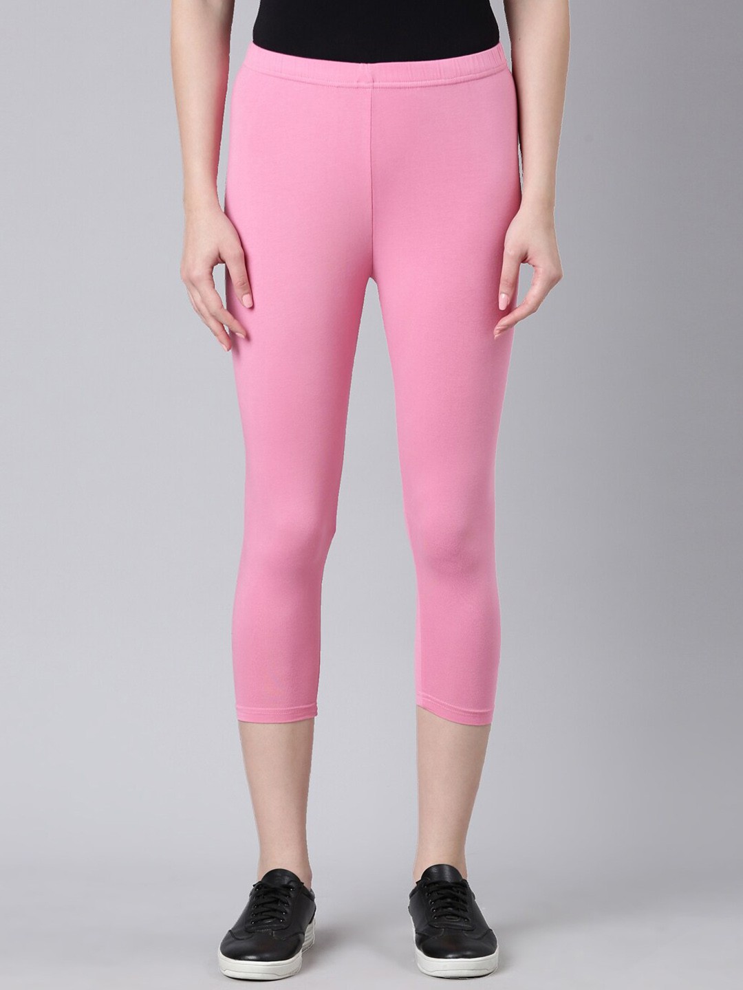 

DIXCY SCOTT Slimz Mid-Rise Three-Fourth Length Leggings, Pink