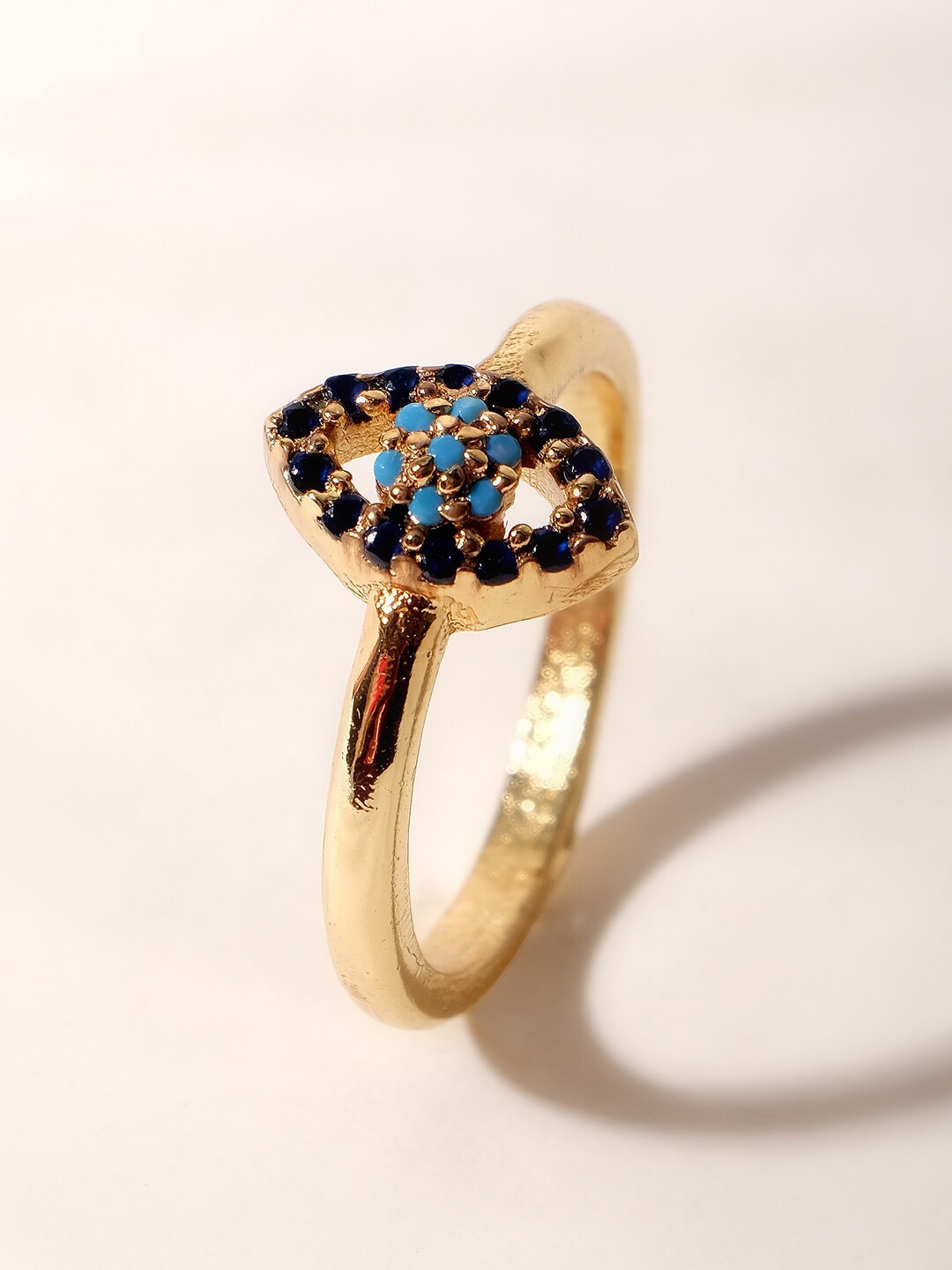 

XPNSV Gold Plated Anti-Tarnish Cubic Zirconia Stone Studded Finger Ring