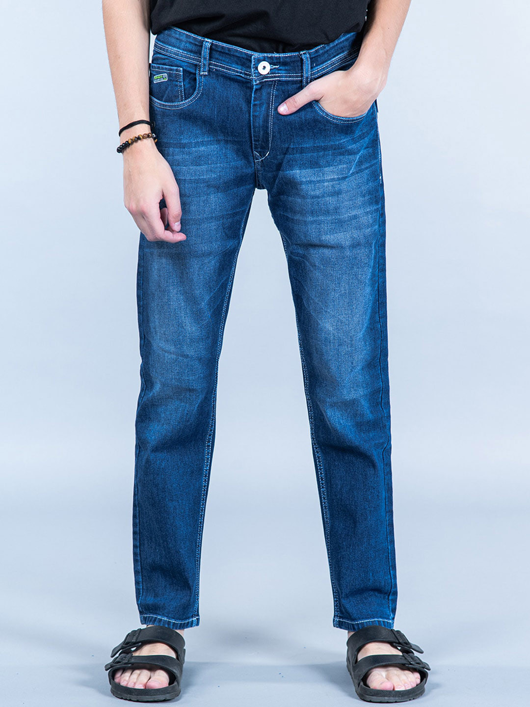 

Tistabene Men Comfort Light Fade Stretchable Clean Look Cotton Jeans, Blue
