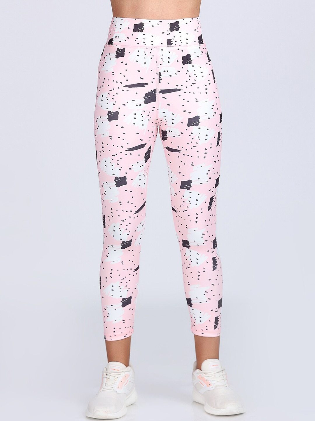 

Apraa & Parma Printed Dry-Fit High Rise Training Yoga Tights, Pink