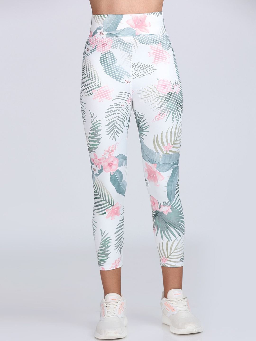 

Apraa & Parma Printed Dry-Fit High Rise Training Yoga Tights, White