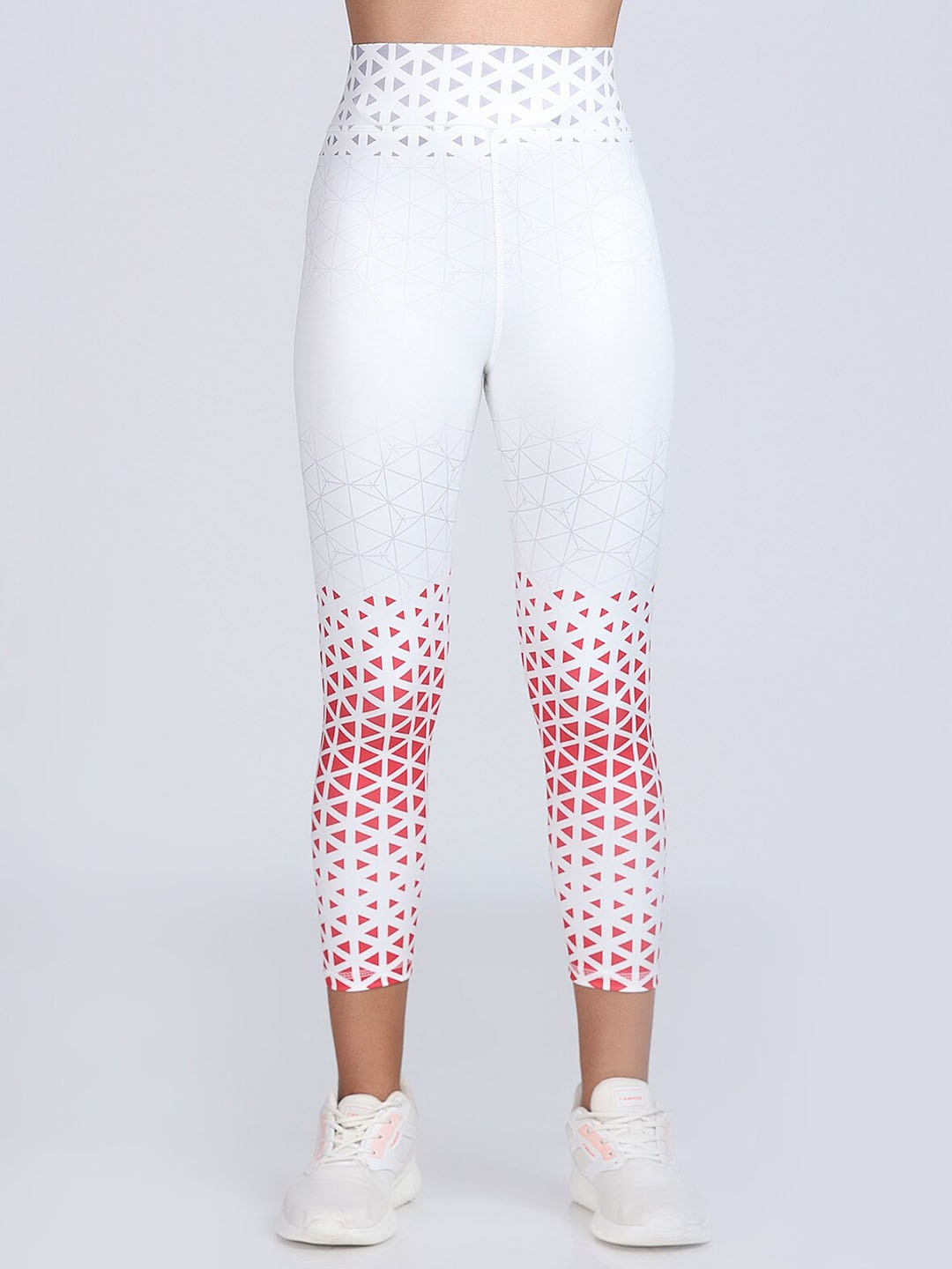 

Apraa & Parma Women Geometric Printed High Waist Dry-Fit Yoga Tights, White