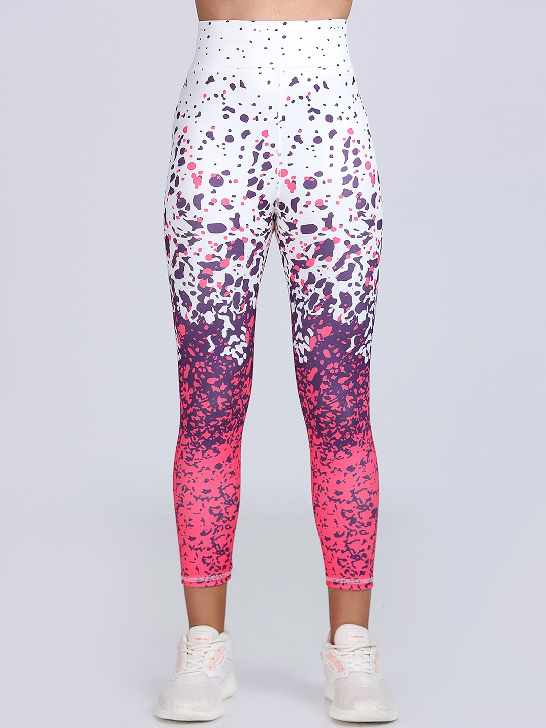 

Apraa & Parma Women Geometric Printed High Waist Dry-Fit Yoga Tights, White