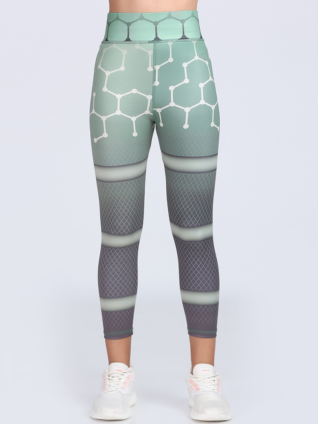 

Apraa & Parma Women Geometric Printed High Waist Dry-Fit Yoga Tights, Green