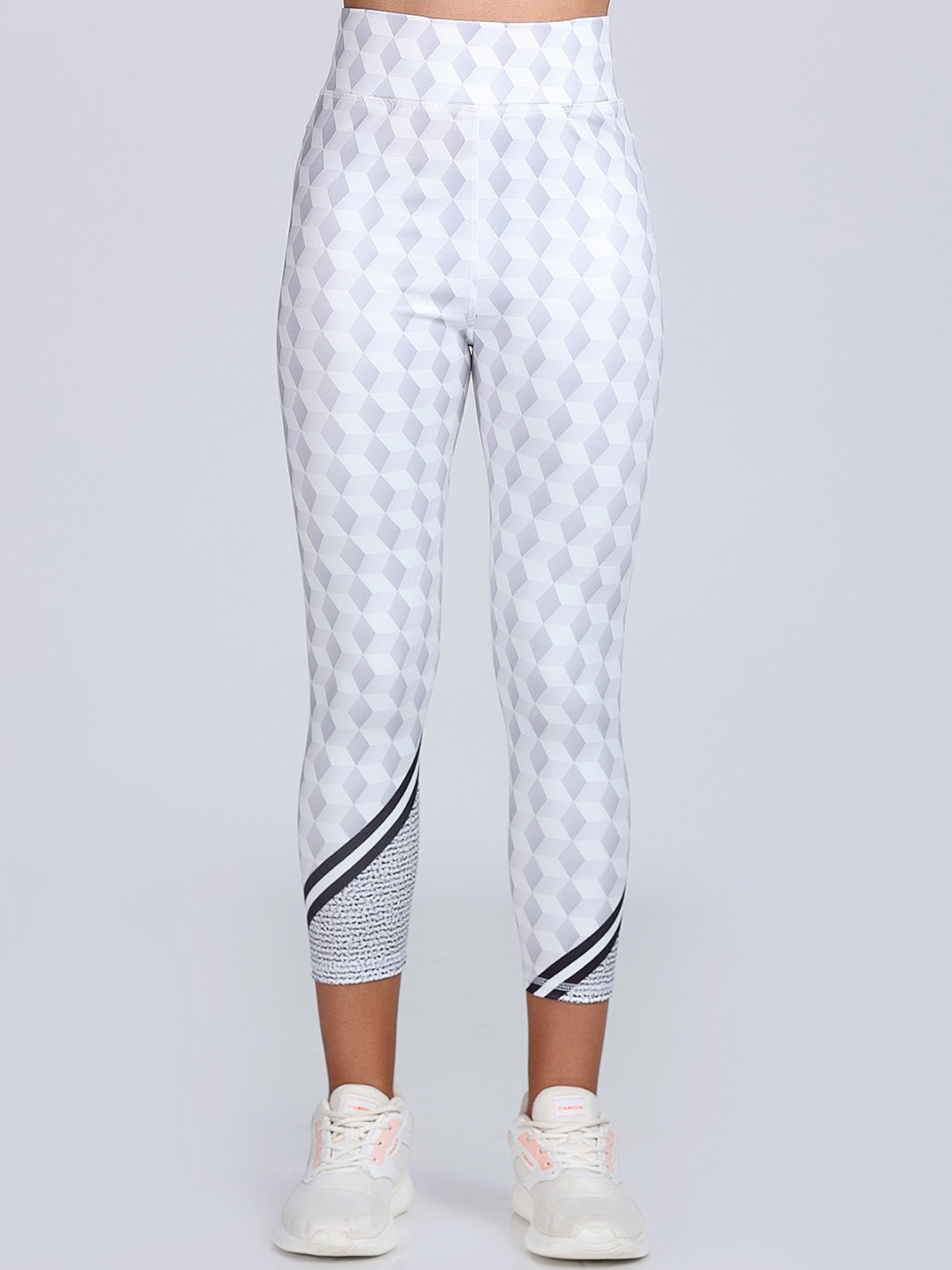 

Apraa & Parma Women Geometric Printed High Waist Dry-Fit Yoga Tights, Grey