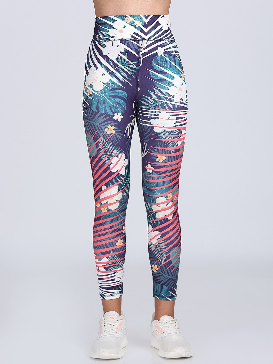 

Apraa & Parma Women Printed Dry-Fit High-Rise Cropped Yoga Tights, Purple