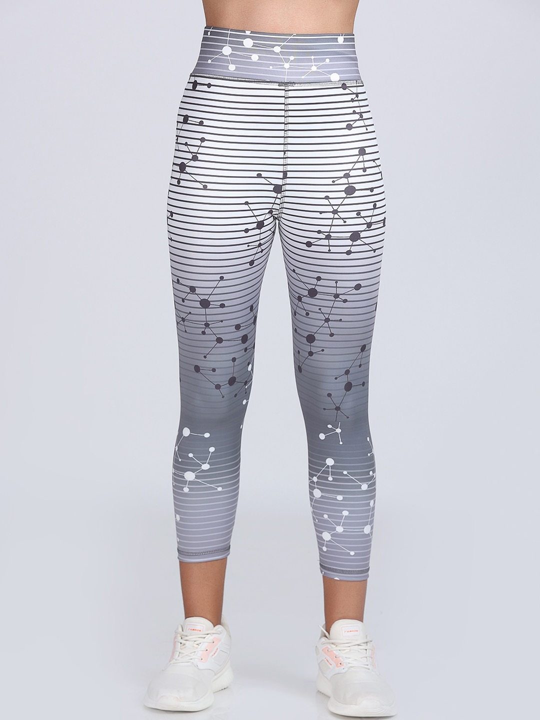 

Apraa & Parma Women Printed Dry-Fit High-Rise Cropped Yoga Tights, White