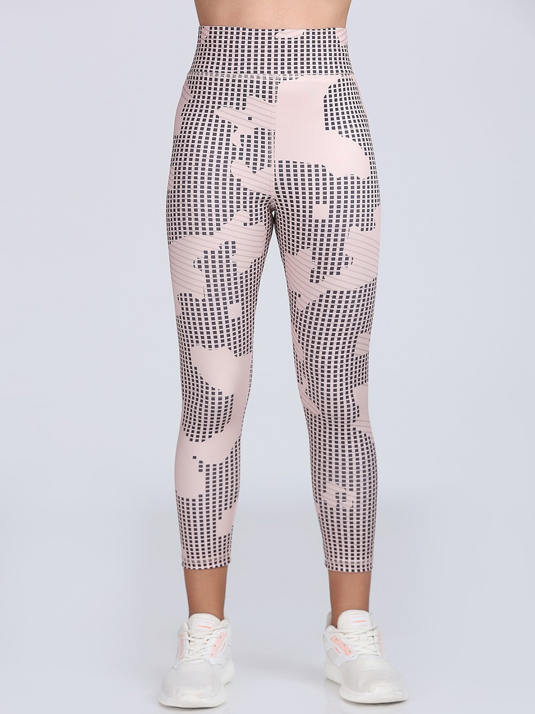 

Apraa & Parma Women Printed Dry-Fit High-Rise Cropped Yoga Tights, Pink