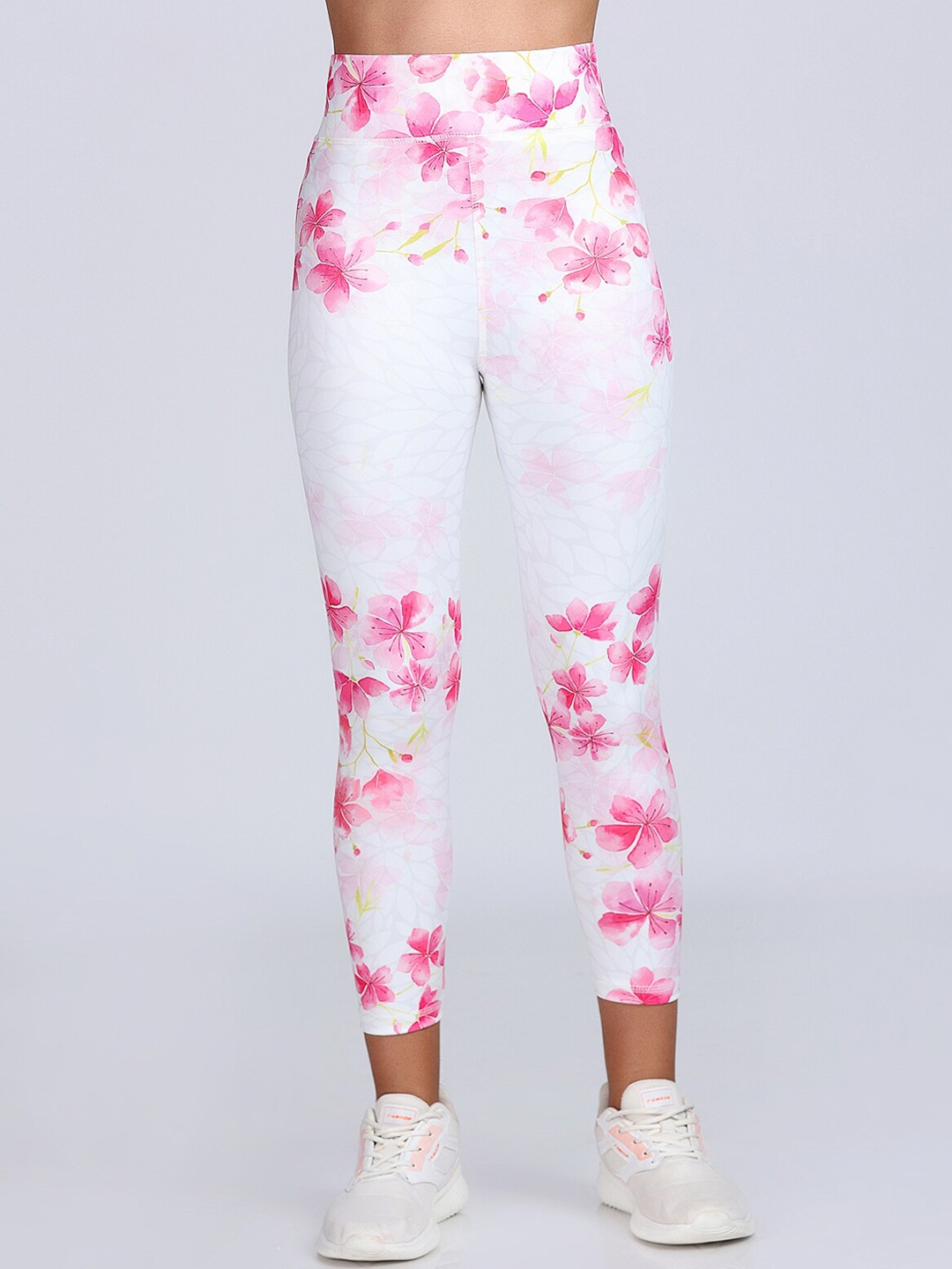 

Apraa & Parma Women Printed Dry-Fit High-Rise Cropped Yoga Tights, White