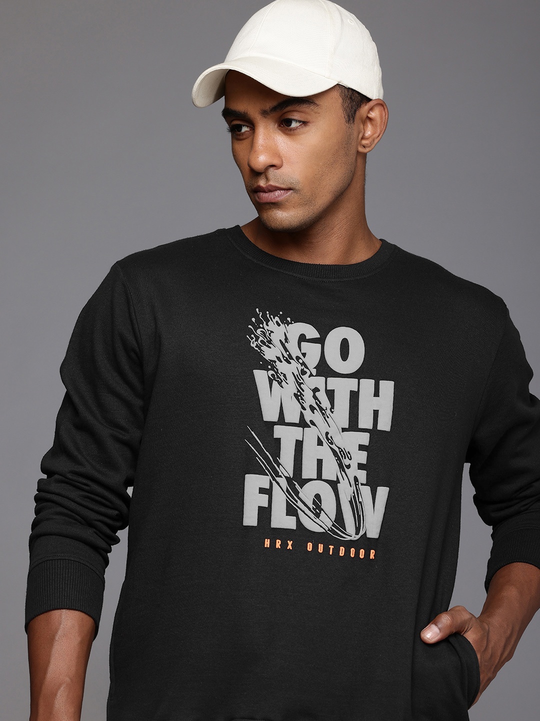 

HRX by Hrithik Roshan Men Typography Printed Sweatshirt, Black
