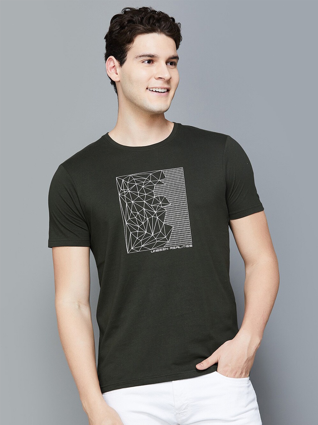 

Fame Forever by Lifestyle Graphic Printed Cotton T-shirt, Olive